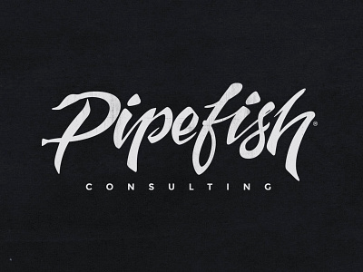 Pipefish Logo calligraphy design lettering logo typography