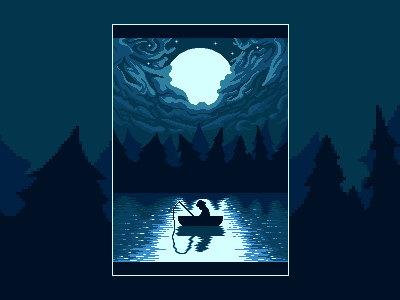 Lone Fisherman arcadehero art drawing pixelart pixels