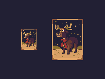Secret Santa gift cute deer gift pixel pixelart pixelation pixels postcard xmas
