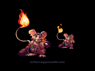 Rat animation character gamedev indiedev pixelart pixels rat