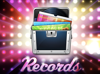 Records Icon and Website header icon design mac app design music records