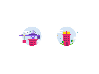 Property Icons icons in minimal move ready to under construction buildings