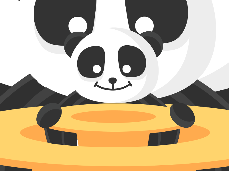 Magician Panda cute hat loop magician panda