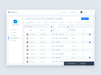 Purchase Leads Page by Harsh Vijay for Brucira on Dribbble