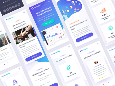 Mobile Web Screens cards dashboard dribbble icons illustration interaction invite team testimonial ui ux