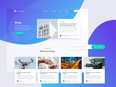 All Blogs Page blog card clean dashboard design dribbble gradient invitation testimonial web website