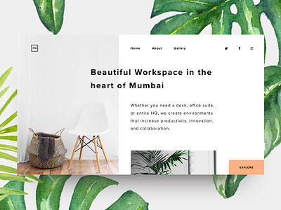 Co Working Space landing screen Concept beautiful co working landing office page space ui web wesite
