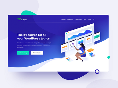 Landing Page for Wordpress Website gradient guide icon illustration landing search ui web