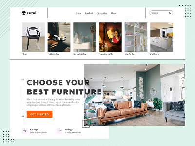 Furniture Web Ui ecomerce furniture furniture sell furniture wb ui ui ux uiux web website design webui