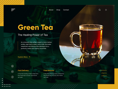 Tea web ui sylon tea tea store teastall ui uidesign uiux web design website