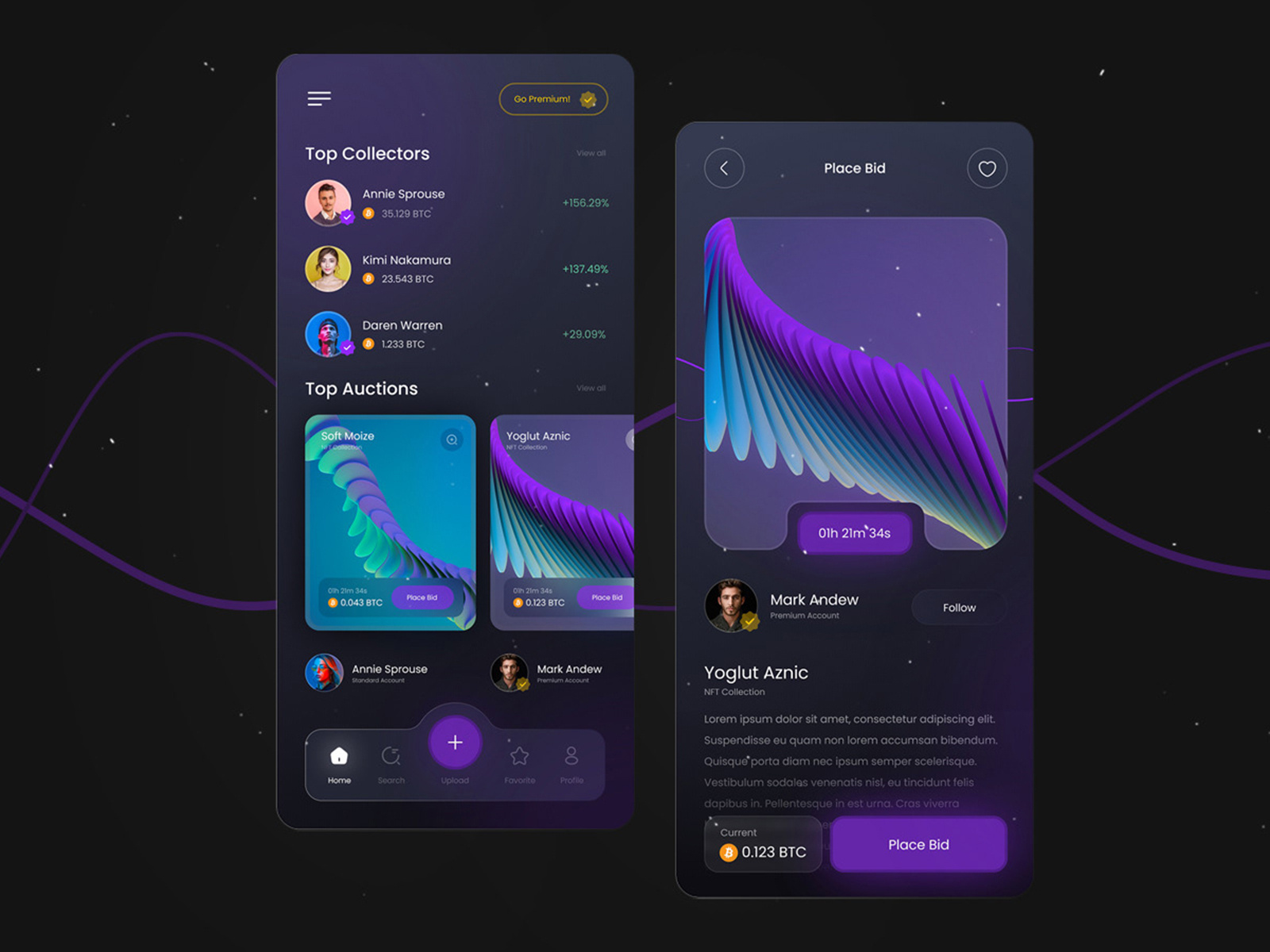 NFT App Design by Bsite Agency on Dribbble