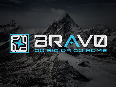 Team Bravo 2 blue branding concept design illustrator linear logo modern photoshop white