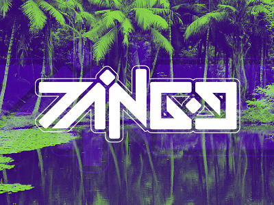 Team Tango abstract blue green jungle lettering logo purple sans serif type