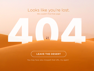 404 - Lost in the desert app design graphic design illustration ui ux web