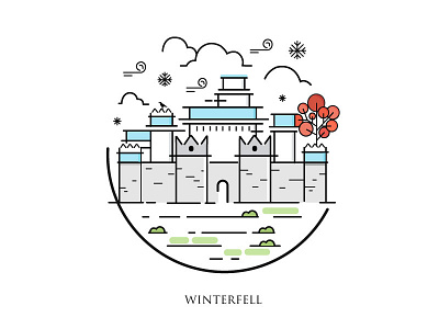 Winterfell- Winter is coming game of thrones home north remembers palace red tree snow starks winter is coming winterfell
