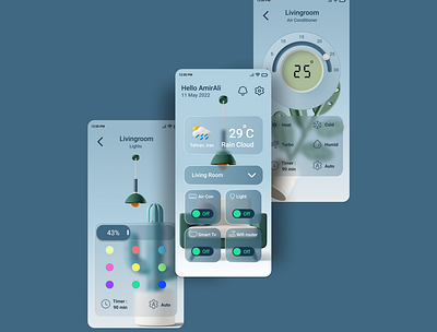 Smart Home Controller 3d design dotchallenge graphic design mobile app smart home controller ui ux