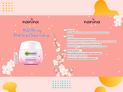 Nanina Konten : Edukasi Produk Garnier Sakura White branding design illustration vector