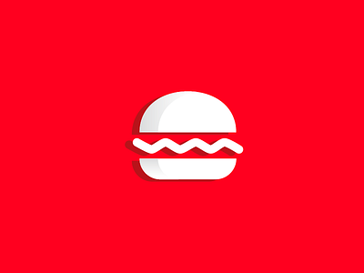 Hamburger flat food hamburger icon red simple