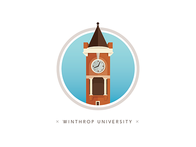 Winthrop University - Tillman Hall circle clock tower college flat icon tillman hall winthrop