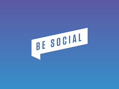 Be Social be social gradient social sticker typography