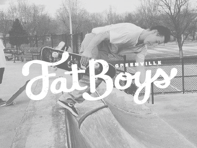 Fatboys boys custom type fat greenville skateboard typography