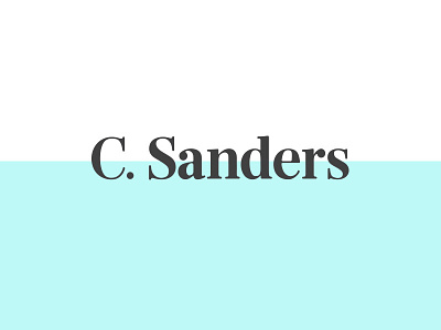 C Sanders classy custom friendly serif typography wordmark