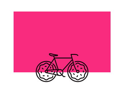 A Soft Ride bike donut hipster hot pink line simple