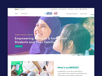 Site identity kids non profit refugees site design
