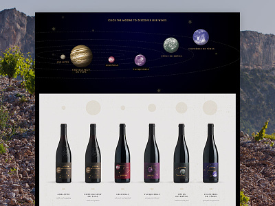 Space Wine moons planets space ui website wine