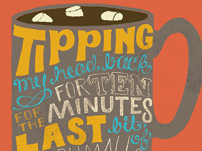 Hot Cocoa with Marshies hand lettering illustration