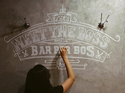 Barberbos chalk chalk lettering hand drawing lettering mural wall art wall of fame
