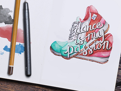 Dance is my Passion drawing font hand lettering illustration lettering typography watercolor
