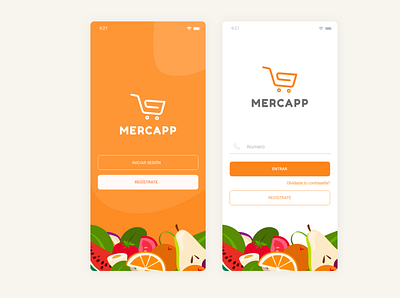 Mobile App - Mercapp app e commerce graphic design login mobile ui