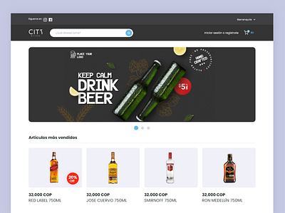 E Commerce - City Drinks e commerce graphic design sales shop ui web website