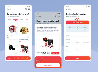 App Mobile - Giftem app design e commerce e commerce mobile shop store ui