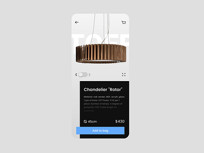 Chandelier e-commerce application animation app figma mobile app ui