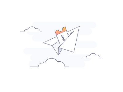 Paper plane app character illustration invite mobile app sketch