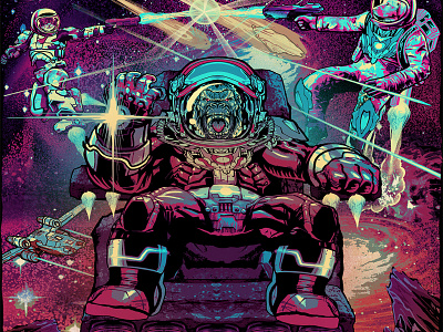 King Kong Space War Illustration