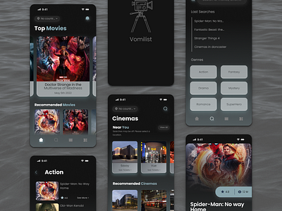 Vomilist - Movie App app apps design movie movieapp ui ui design