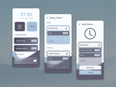 Alarm App - UI Design alarmapp app apps design ui ui design