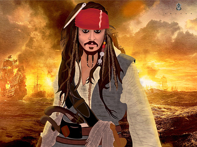 Captain Jack Sparrow art artwork graphic design illustration vector graphic vector portraits vectorart