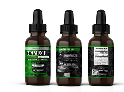 Label of HEMP Oil branding graphic design illustration label design photoshop