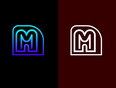 M Letter Monogram branding graphic design illustration logo