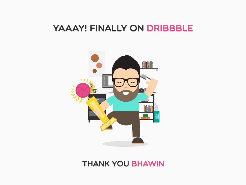 Hello Dribbble! debut drafted excited first shot happiness invite joy thank you