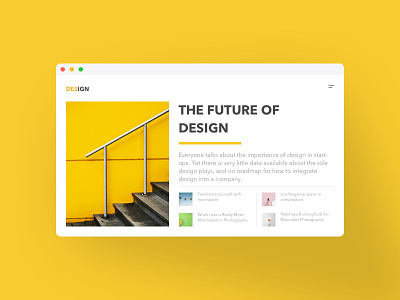 The Future Of Design blog design desktop explore future minimal user experience user interface web