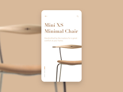 Minimal Chair PDP cards chair clean design dotslinescurves handcrafted minimal app product detail page simple sketch uidesign
