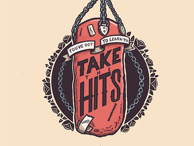 Learn To Take Hits boxing chains design illustration procreate punch punch bag shetland tattooos tattoos