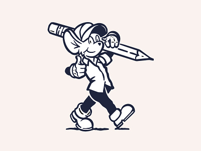 Mascot cartoon mascot mouse pencil