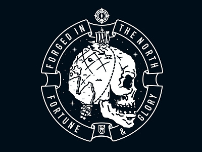 F&G 005 - Forged In The North design dundee illustration logo nautical scotland shetland skull