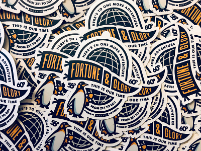 Fortune & Glory Vinyls apparel branding branding design design dundee fortune and glory fortuneandglory illustration penguin shetland sticker mule stickers swing tags vector